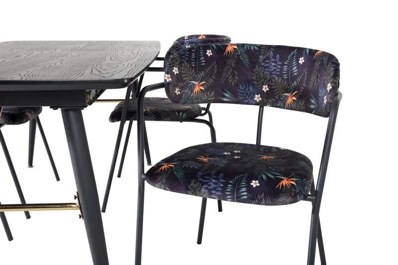 Irunea Förlängningsbar Matgrupp 180cm inkl 4 Arcarazo Stolar - Svart/Flerfärgad - Möbler - Bord & matgrupp - Matgrupp