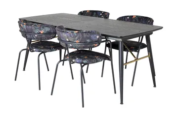 Irunea Förlängningsbar Matgrupp 180cm inkl 4 Arcarazo Stolar - Svart/Flerfärgad - Möbler - Bord & matgrupp - Matgrupp