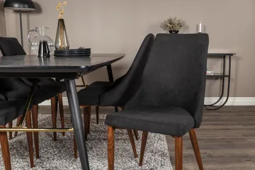 Irunea Förlängningsbar Matgrupp 180cm inkl 6 Campomar Stolar - Svart/Brun - Möbler - Bord & matgrupp - Matgrupp