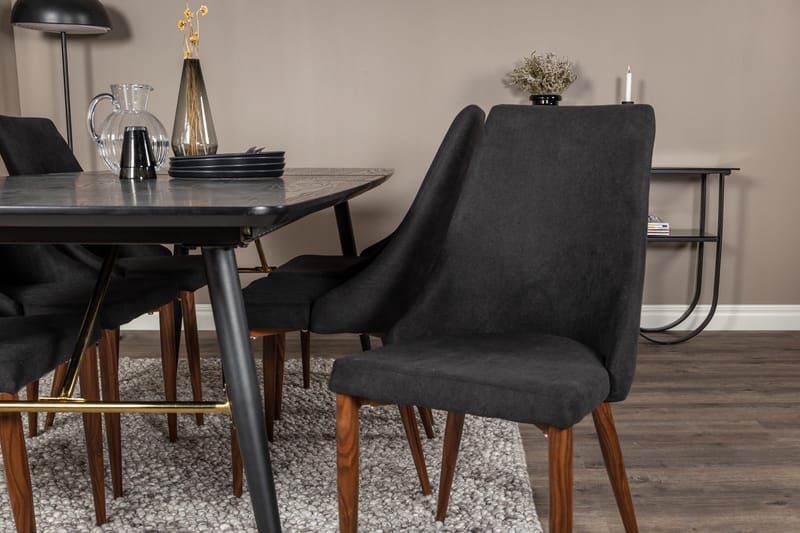 Irunea Förlängningsbar Matgrupp 180cm inkl 6 Campomar Stolar - Svart/Brun - Möbler - Bord & matgrupp - Matgrupp