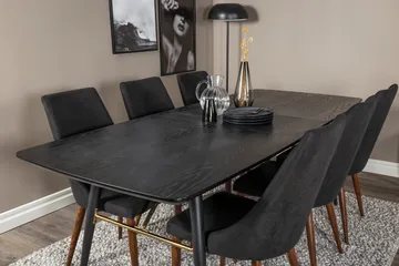 Irunea Förlängningsbar Matgrupp 180cm inkl 6 Campomar Stolar - Svart/Brun - Möbler - Bord & matgrupp - Matgrupp