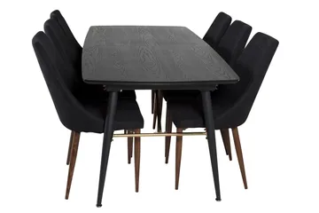 Irunea Förlängningsbar Matgrupp 180cm inkl 6 Campomar Stolar - Svart/Brun - Möbler - Bord & matgrupp - Matgrupp
