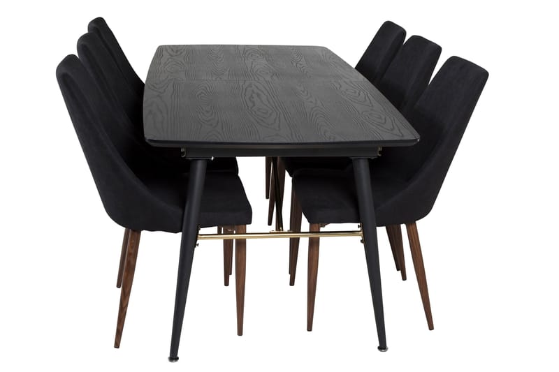 Irunea Förlängningsbar Matgrupp 180cm inkl 6 Campomar Stolar - Svart/Brun - Möbler - Bord & matgrupp - Matgrupp