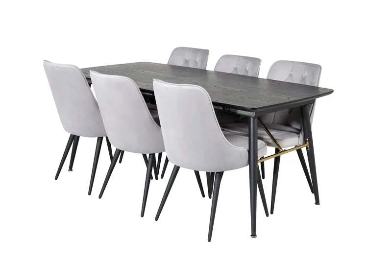 Irunea Matbord 180 cm med 6 st Valera Lyx Sammetstol - Möbler - Bord & matgrupp - Matgrupp