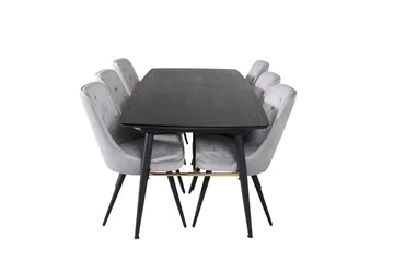 Irunea Matbord 180 cm med 6 st Valera Lyx Sammetstol - Möbler - Bord & matgrupp - Matgrupp