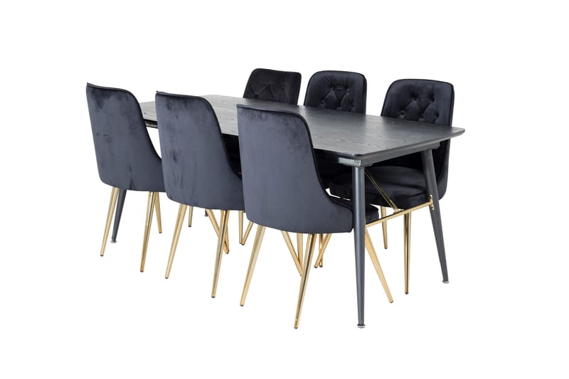 Irunea Matbord 180 cm med 6 st Valerie Lyx Sammetsstol - Möbler - Bord & matgrupp - Matgrupp