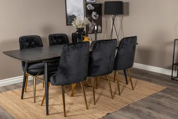 Irunea Matbord 180 cm med 6 st Valerie Lyx Sammetsstol - Möbler - Bord & matgrupp - Matgrupp