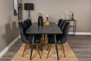 Irunea Matbord 180 cm med 6 st Valerie Lyx Sammetsstol - Möbler - Bord & matgrupp - Matgrupp