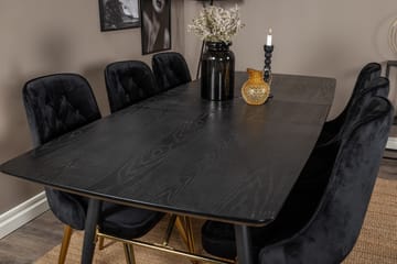 Irunea Matbord 180 cm med 6 st Valerie Lyx Sammetsstol - Möbler - Bord & matgrupp - Matgrupp