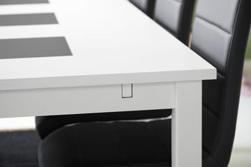 Jasmin Förlängningsbar Matgrupp 180 cm med 6 Cibus Stol - Vit/Svart - Möbler - Bord & matgrupp - Matgrupp