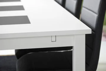 Jasmin Förlängningsbar Matgrupp 180 cm med 6 Cibus Stol - Vit/Svart - Möbler - Bord & matgrupp - Matgrupp