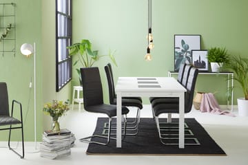 Jasmin Förlängningsbar Matgrupp 180 cm med 6 Cibus Stol - Vit/Svart - Möbler - Bord & matgrupp - Matgrupp