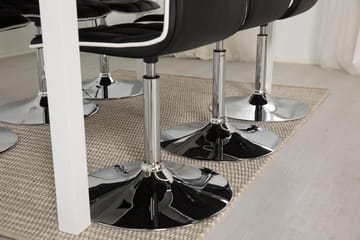 Jasmin Förlängningsbar Matgrupp 180 cm med 6 Frida Stol - Vit/Svart - Möbler - Bord & matgrupp - Matgrupp