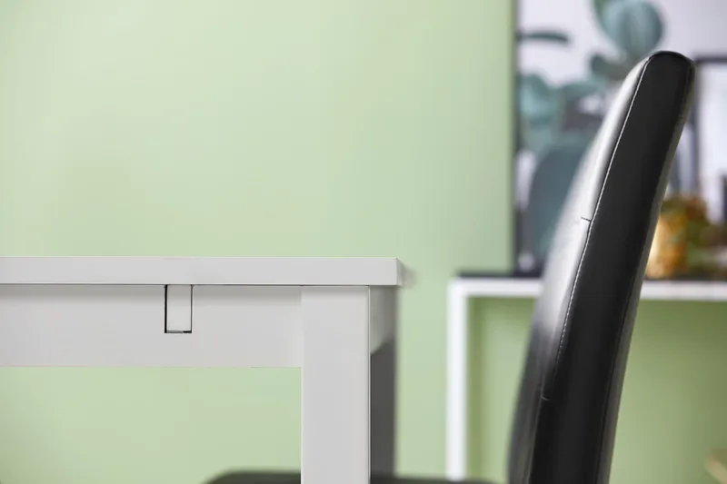 Jasmin Matgrupp 180 + 6 Stolar Utdragbart matbord - Vit / Svart - Möbler - Bord & matgrupp - Matgrupp