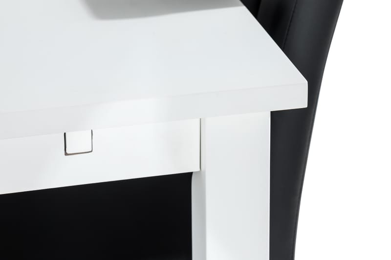 Jasmin Matgrupp 180 + 6 Stolar Utdragbart matbord - Vit / Svart - Möbler - Bord & matgrupp - Matgrupp