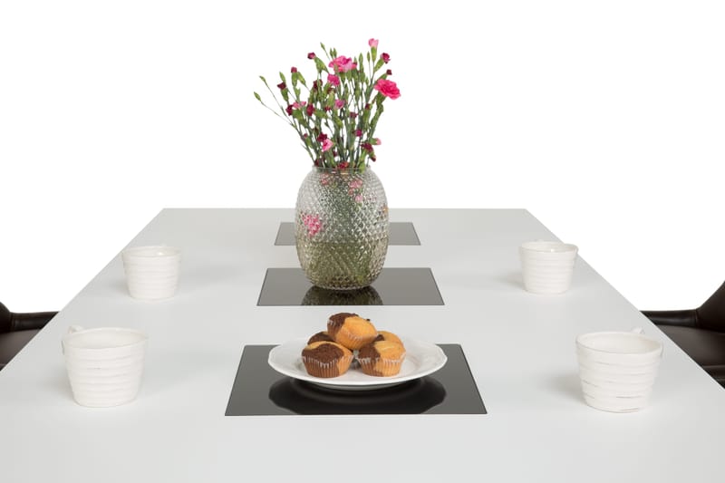 Jasmin Matgrupp 180 cm med 6 Tuva Fåtölj - Vit/Brun PU - Möbler - Bord & matgrupp - Matgrupp