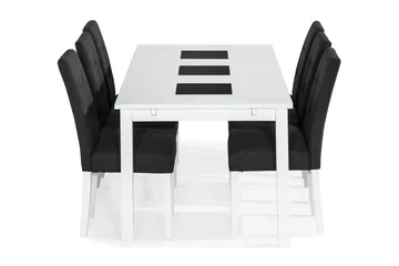 Jasmin Matgrupp 180 cm Rektangulärt matbord med 6 st Viktor Matstolar - Vit / Mörkgrå - Möbler - Bord & matgrupp - Matgrupp