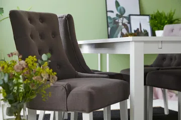 Jasmin Matgrupp med 6 st Viktoria Fåtöljer - Vit/Grå - Möbler - Bord & matgrupp - Matgrupp