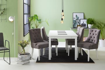 Jasmin Matgrupp med 6 st Viktoria Fåtöljer - Vit/Grå - Möbler - Bord & matgrupp - Matgrupp