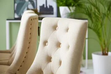 Jasmin Matgrupp Vit med 6 st Viktoria Fåtöljer - Beige/Vintageben - Möbler - Bord & matgrupp - Matgrupp