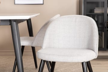 Jimms Förlängningsbar Matgrupp 150 cm inkl 4 Sedavi Stolar - Vit/Svart/Grå - Möbler - Bord & matgrupp - Matgrupp
