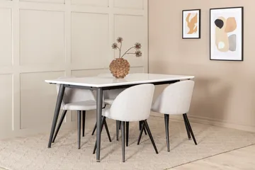 Jimms Förlängningsbar Matgrupp 150 cm inkl 4 Sedavi Stolar - Vit/Svart/Grå - Möbler - Bord & matgrupp - Matgrupp