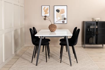 Jimms Förlängningsbar Matgrupp 150 cm inkl 4 Pontus Stolar - Vit/Svart - Möbler - Bord & matgrupp - Matgrupp