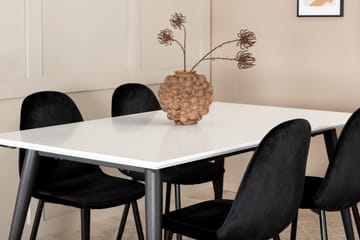 Jimms Förlängningsbar Matgrupp 150 cm inkl 4 Pontus Stolar - Vit/Svart - Möbler - Bord & matgrupp - Matgrupp