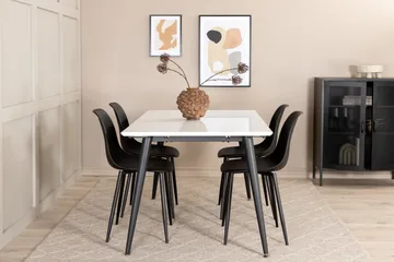 Jimms Förlängningsbar Matgrupp 150 cm inkl 4 Pontus Stolar - Vit/Svart - Möbler - Bord & matgrupp - Matgrupp