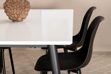 Jimms Förlängningsbar Matgrupp 150 cm inkl 4 Pontus Stolar - Vit/Svart - Möbler - Bord & matgrupp - Matgrupp