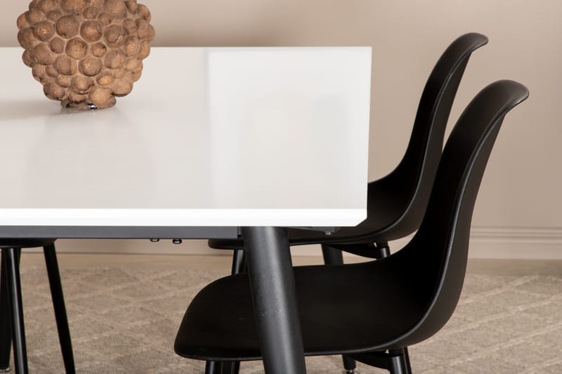 Jimms Förlängningsbar Matgrupp 150 cm inkl 4 Pontus Stolar - Vit/Svart - Möbler - Bord & matgrupp - Matgrupp