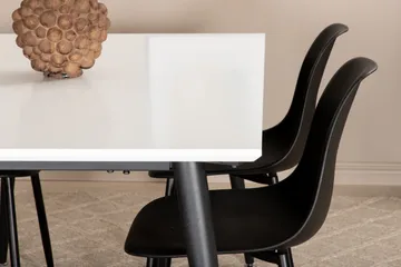 Jimms Förlängningsbar Matgrupp 150 cm inkl 4 Pontus Stolar - Vit/Svart - Möbler - Bord & matgrupp - Matgrupp