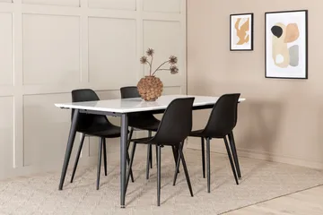 Jimms Förlängningsbar Matgrupp 150 cm inkl 4 Pontus Stolar - Vit/Svart - Möbler - Bord & matgrupp - Matgrupp