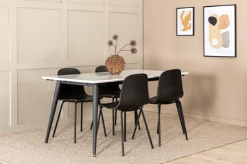 Jimms Förlängningsbar Matgrupp 150cm inkl 4 Kullersbro Stol - Vit/Svart - Möbler - Bord & matgrupp - Matgrupp