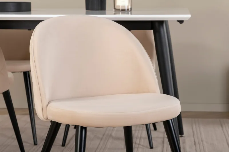 Jimmy matbord med 4st Velvet matstol - Möbler - Bord & matgrupp - Matgrupp