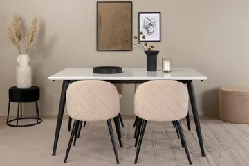 Jimmy matbord med 4st Velvet matstol - Möbler - Bord & matgrupp - Matgrupp