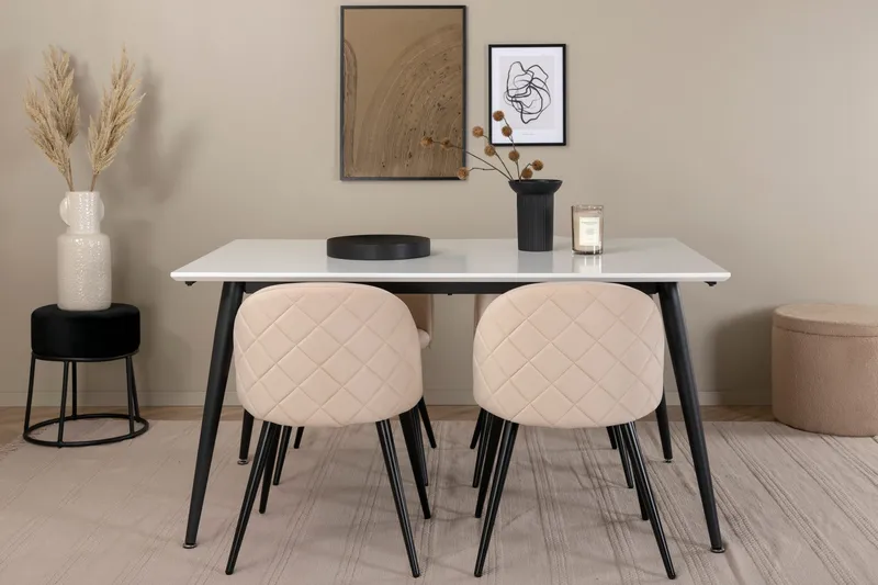 Jimmy matbord med 4st Velvet matstol - Möbler - Bord & matgrupp - Matgrupp