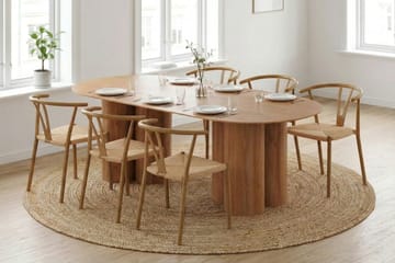 Juno Matgrupp rektangulärt 220 cm Ek med 6 Elysia Matstolar - Möbler - Bord & matgrupp - Matgrupp