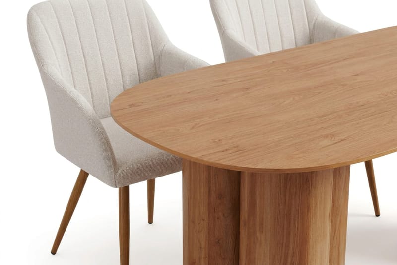 Juno Matgrupp rektangulärt 220 cm Ek med 6 Filippa Matstolar - Ek - Möbler - Bord & matgrupp - Matgrupp
