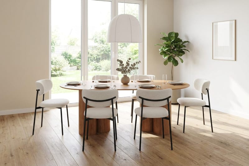 Juno Matgrupp rektangulärt 220 cm Ek med 6 Lucy Matstolar - Ek - Möbler - Bord & matgrupp - Matgrupp