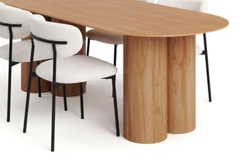 Juno Matgrupp rektangulärt 220 cm Ek med 6 Lucy Matstolar - Ek - Möbler - Bord & matgrupp - Matgrupp