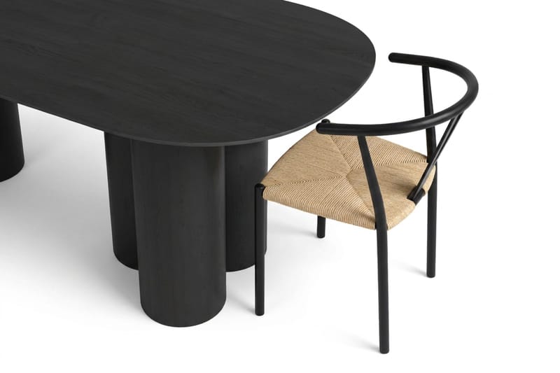 Juno Matgrupp rektangulärt 220 cm Svart med 6 Elysia Matstolar - Möbler - Bord & matgrupp - Matgrupp