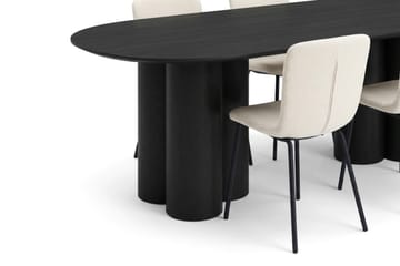 Juno Matgrupp rektangulärt 220 cm Svart med 6 Katy Matstolar - Svart - Möbler - Bord & matgrupp - Matgrupp