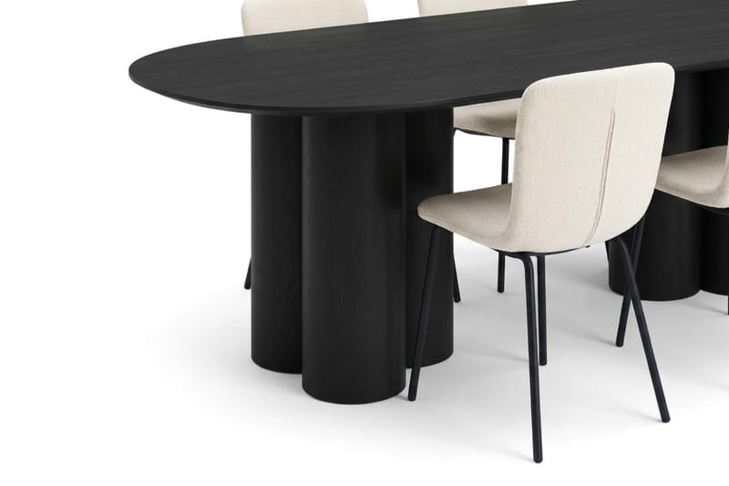 Juno Matgrupp rektangulärt 220 cm Svart med 6 Katy Matstolar - Svart - Möbler - Bord & matgrupp - Matgrupp