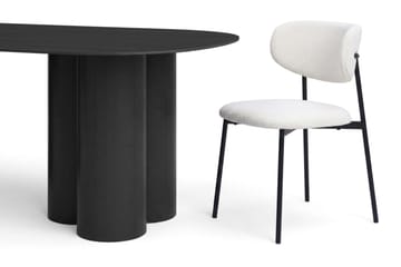 Juno Matgrupp rektangulärt 220 cm Svart med 6 Lucy Matstolar - Svart - Möbler - Bord & matgrupp - Matgrupp