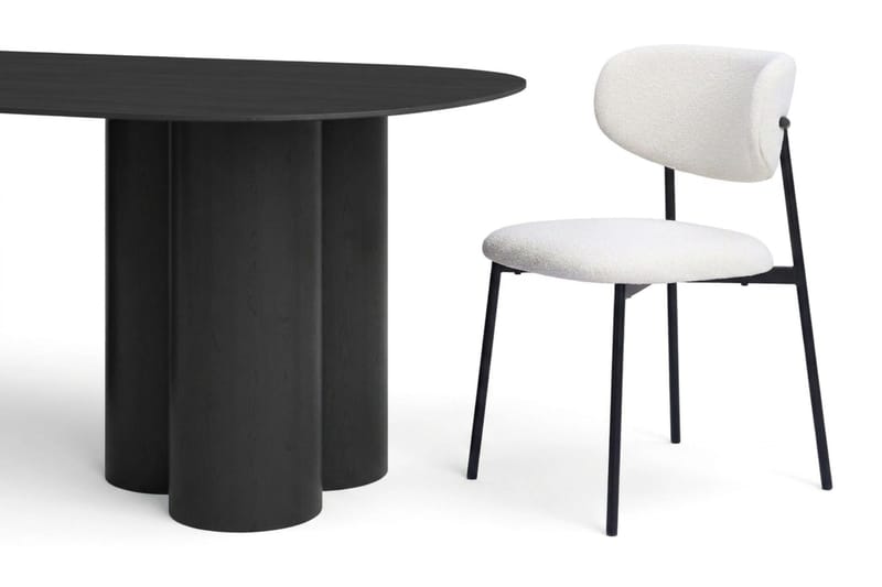 Juno Matgrupp rektangulärt 220 cm Svart med 6 Lucy Matstolar - Svart - Möbler - Bord & matgrupp - Matgrupp