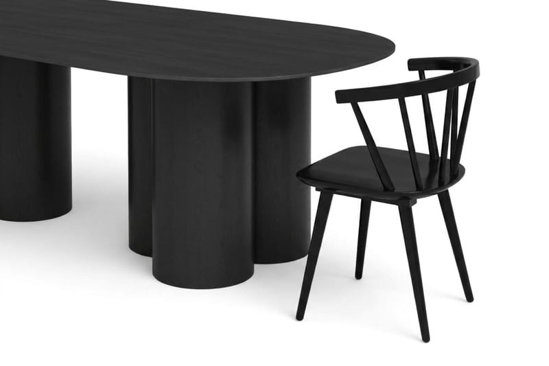 Juno Matgrupp rektangulärt 220 cm Svart med 6 Tyrö Matstolar - Svart - Möbler - Bord & matgrupp - Matgrupp