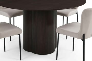 Juno Matgrupp runt 150 cm Rökt Ek med 6 Elsie Matstolar - Rökt ek/Beige - Möbler - Bord & matgrupp - Matgrupp