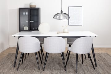 Matgrupp Jyma 195 cm Rektangulär med 6 Longreone Stolar - Svart - Möbler - Bord & matgrupp - Matgrupp