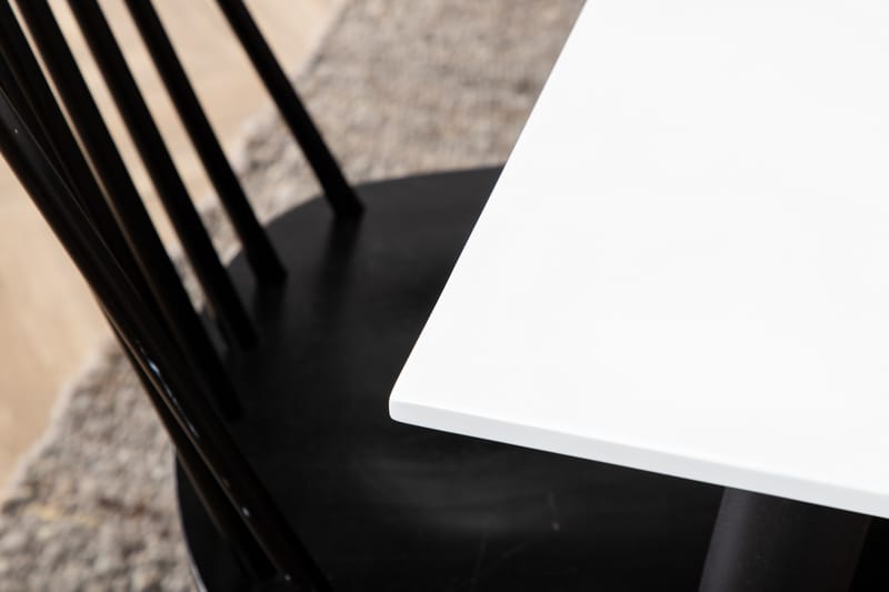 Matgrupp Jyma Förlängingsbar 195 cm inkl 6 Roar Stolar - Vit/Svart - Matgrupp